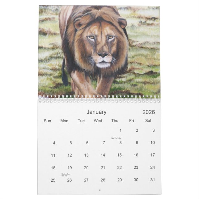 Big Cat Calendar (Jan 2026)