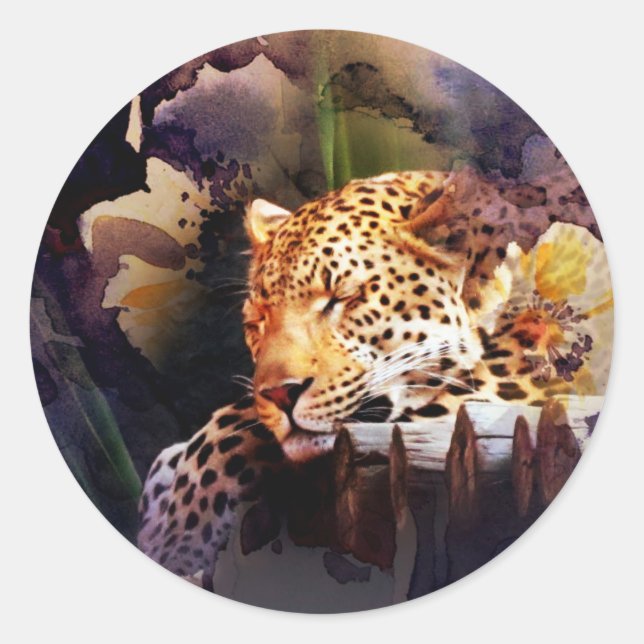 Big Cat Classic Round Sticker (Front)