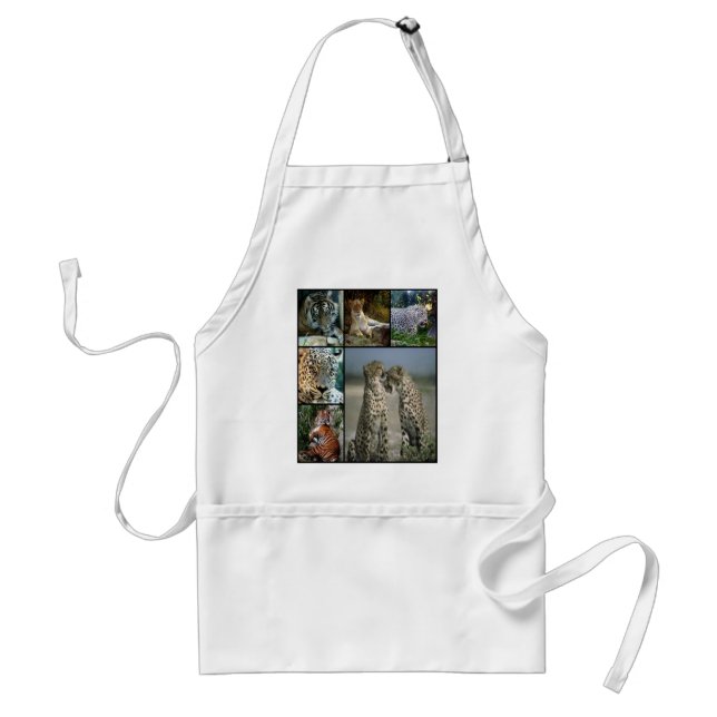 Big Cat collage Adult Apron (Front)
