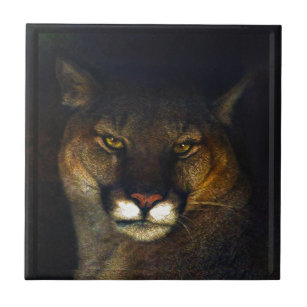 Big Cat Cougar Mountain Lion Art Design Ceramic Tile