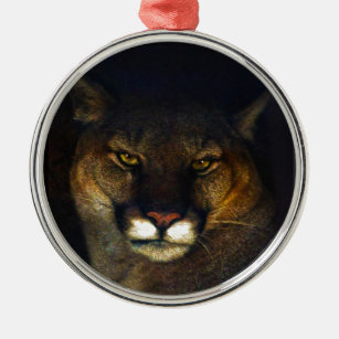 Big Cat Cougar Mountain Lion Art Design Metal Ornament
