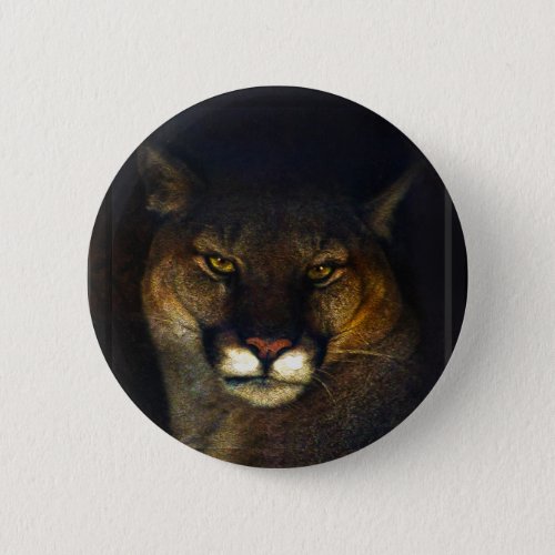 Big Cat Cougar Mountain Lion Art Design Pinback Button