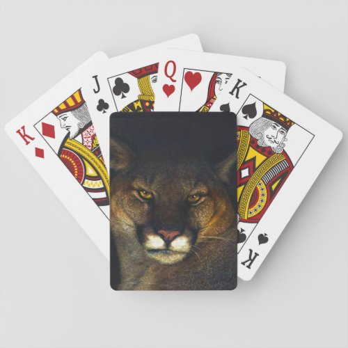 Big Cat Cougar Mountain Lion Art Design Playing Cards