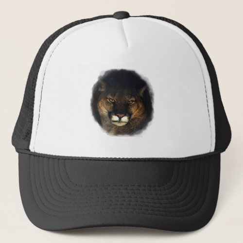Big Cat Cougar Mountain Lion Art Design Trucker Hat