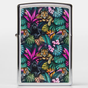 Big Cat Dreams Seamless Surface Pattern Zippo Lighter