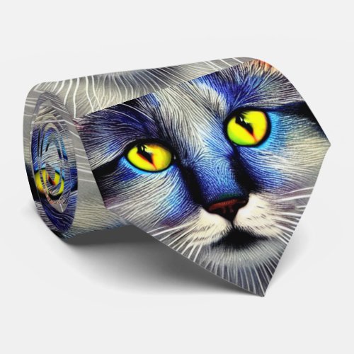 Big Cat Eyes  Pattern Neck Tie