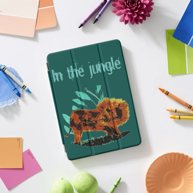 Big Cat Jungle Lion Custom Color iPad Pro Cover (Desk)