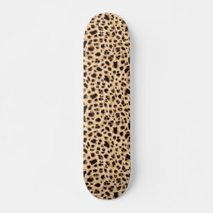 Big Cat, Leopard Fur Print Seamless Pattern Design Skateboard