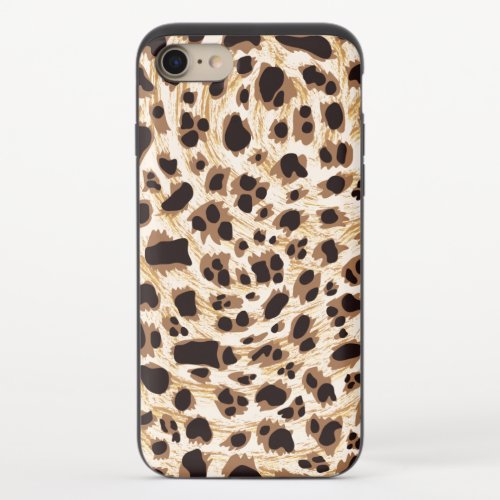 Big Cat Leopard Fur Print Seamless Pattern Design iPhone 87 Slider Case