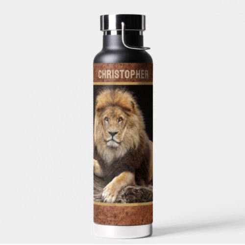 Big Cat Lion Personalized Water Bottle