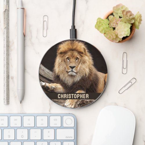 Big Cat Lion Personalized Wireless Charger