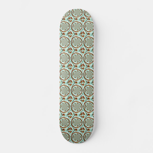 Big Cat Lions Abstract Wildlife Pattern Skateboard Deck (Front)