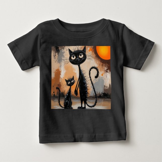 Big Cat Little Cat Halloween Baby T-Shirt (Front)