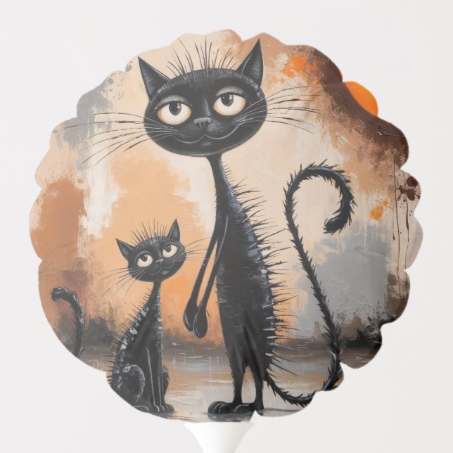 Big Cat Little Cat Halloween Balloon (Back)