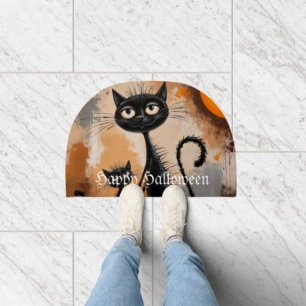 Big Cat Little Cat Halloween  Doormat