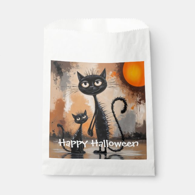 Big Cat Little Cat Halloween Favor Bag (Front)