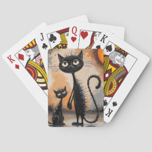 Big Cat Little Cat Halloween Poker Cards