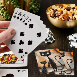 Big Cat Little Cat Halloween  Poker Cards