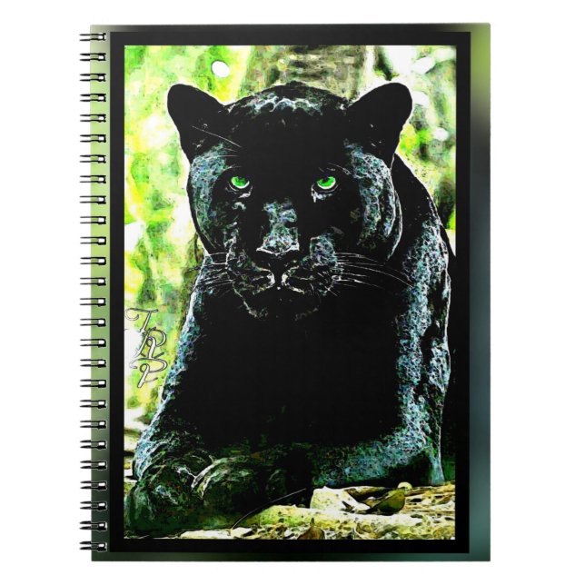 Big Cat Models: Green Eyed Black Panther Notebook (Front)