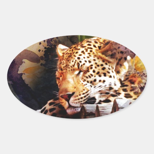 Big Cat Oval Sticker (Front)