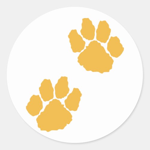 Big Cat Paw Prints Classic Round Sticker