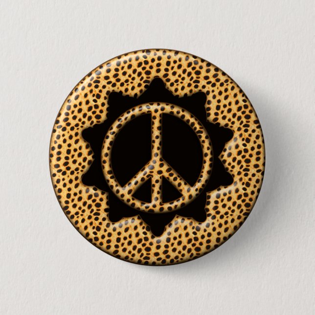 BIG CAT PEACE SIGN BUTTON (Front)