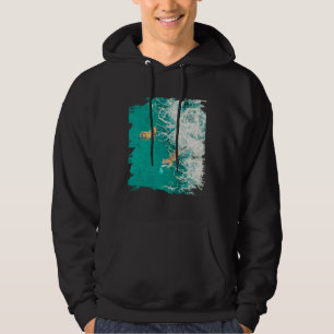 Big Cat Tiger Surf On The Beach Hoodie