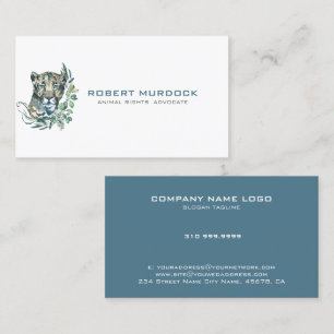Big cat wild animal illustration business card