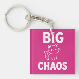 Big Chaos Cat Cute Black Cat Funny Cat Lover Keychain