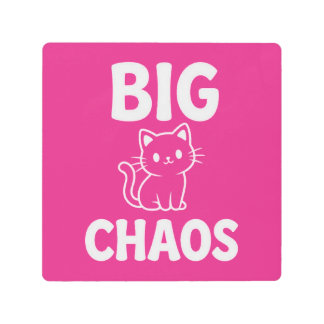Big Chaos Cat | Cute Black Cat | Funny Cat Lover Metal Print