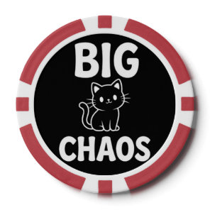 Big Chaos Cat | Cute Black Cat | Funny Cat Lover Poker Chips