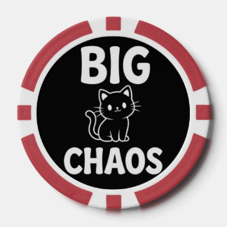 Big Chaos Cat | Cute Black Cat | Funny Cat Lover Poker Chips