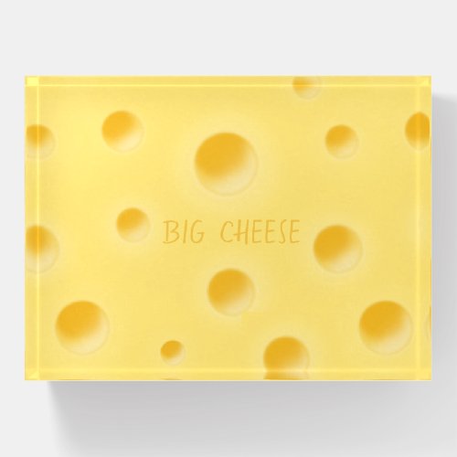 Big Cheese Beautiful Swiss Cheese Customizable Paperweight