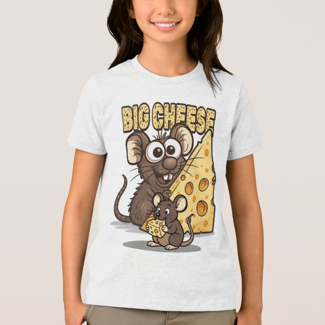 BIG CHEESE Quote – Fun Bold Humor and Confidence Tri-Blend Shirt (Front)