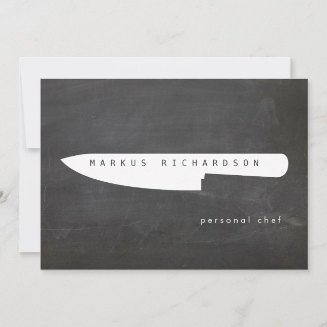 Big Chef Knife Logo 2 Chef, Catering Flat Notecard (Front)