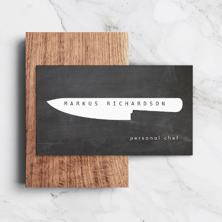 Big Chef Knife Logo 2 For Personal Chef, Catering Business Card
