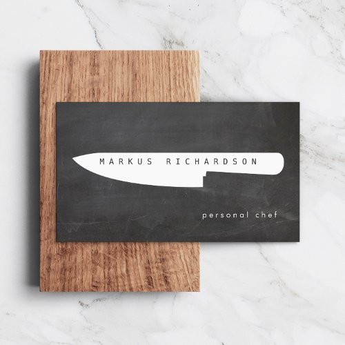 Big Chef Knife Logo 2 for Personal Chef Catering Business Card