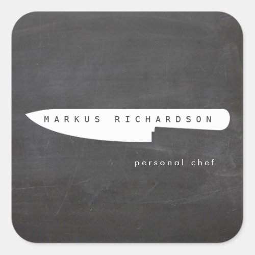 Big Chef Knife Logo Square Sticker