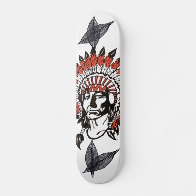 Big Chief Feather Design Skateboard Deck (Front)