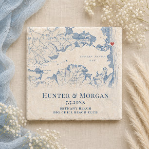 Big Chill Beach Club Wedding Favor Bethany Beach Stone Coaster