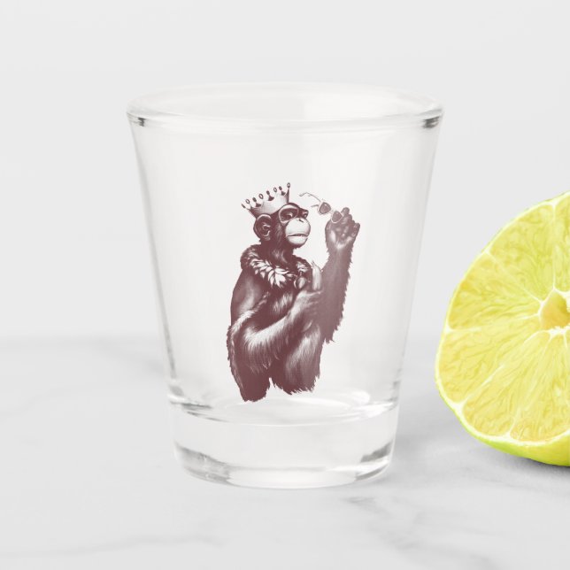 Big Chimpin' (Monochrome) Shot Glass (Front)