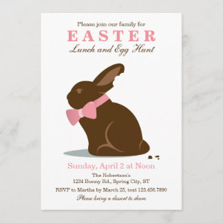 Big Chocolate Bunny Easter Invitation