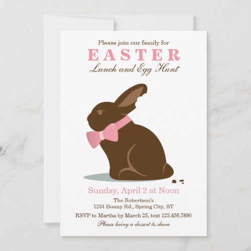 Big Chocolate Bunny Easter Invitation