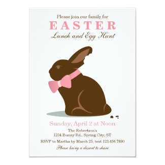 Big Chocolate Bunny Easter Invitation