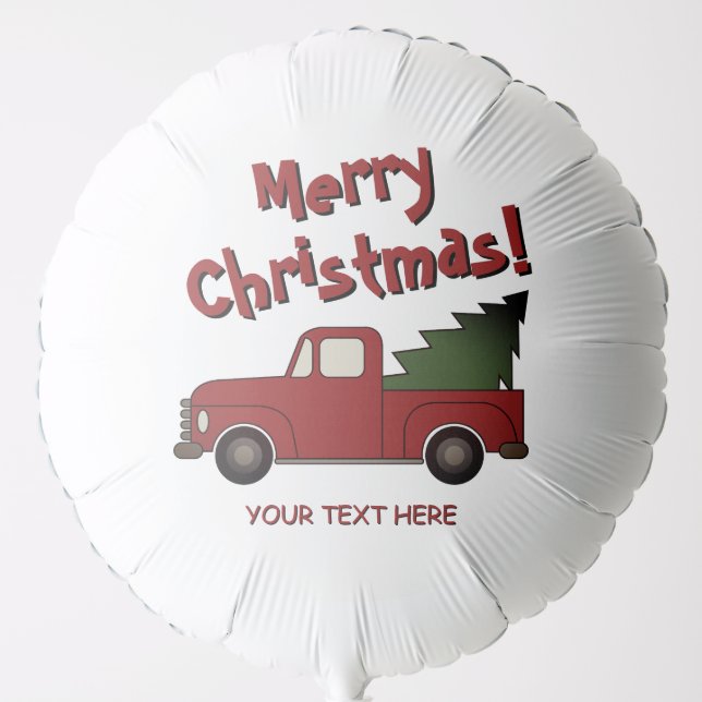 Big Christmas balloon with old red truck and tree (Front)