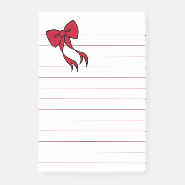Big Christmas Bow Post It Notes Gift (Front)