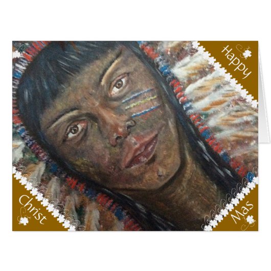 Big Christmas Card: Native American Indian (Front Horizontal)