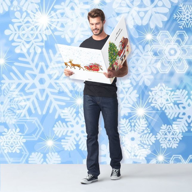 BIG Christmas Card Santa Claus & Elves To Friend (Creator Uploaded)