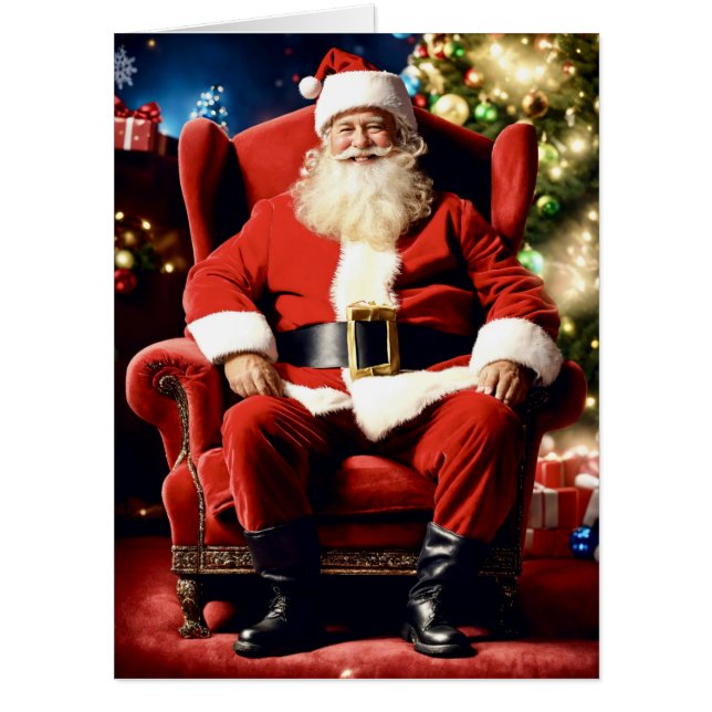 BIG CHRISTMAS SANTA NAUGHTY LIST GREETING CARD (Front)