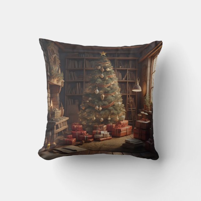 Big christmas tree throw pillow (Front)
